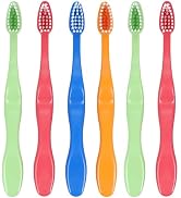 Henry Schein Acclean Youth Manual Toothbrush 6 Pack, 30 Tuft Compact Head, Soft Bristles, Curvy E...
