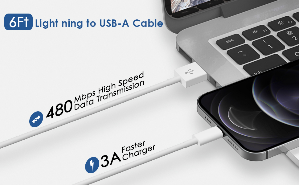 6FT USB-A to Lightning Cable