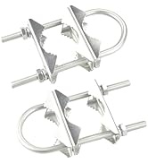 Boobrie Double Antenna Mast Clamp - 2 Sets Heavy Duty V-Jaw Mounting Brackets with U-Bolts for Ou...