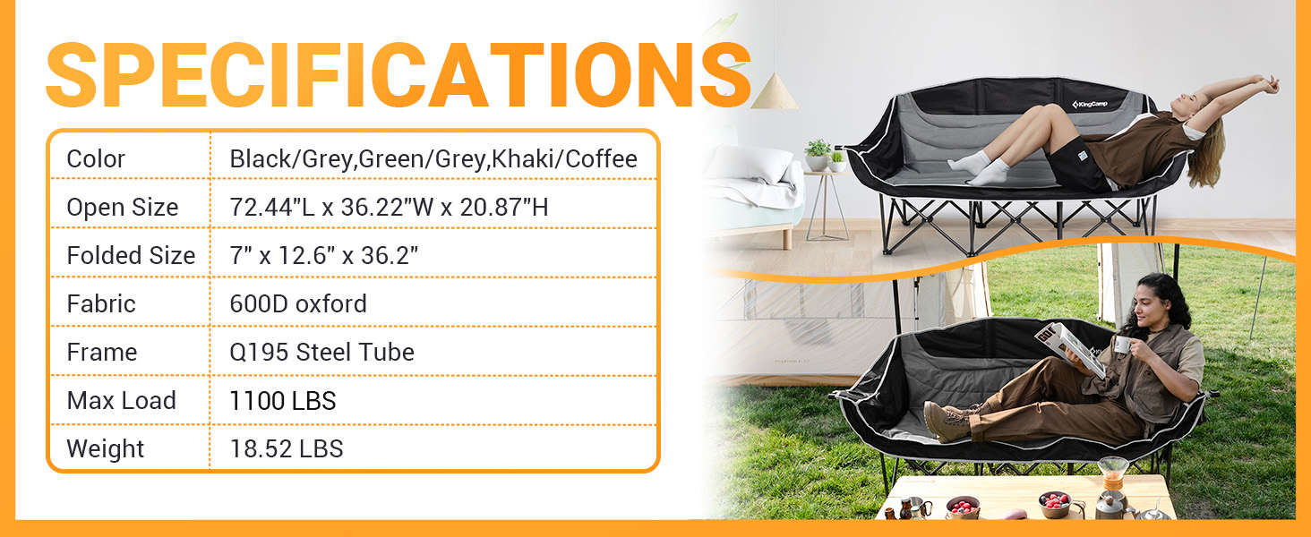 3 person camping chair