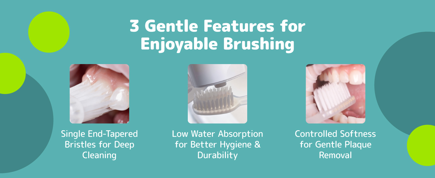 tooth brush for deep cleaning with low water absorption and controlled softness