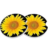 Car Coasters 2 Pack, Small 2.56" Stone Car Cupholder Absorbent Coaster Set for Women Men Drink Cu...