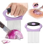 Large Onion Holder for Slicing, Stainless Steel Onion Slicer Holder with Protect Cover, Onion Cut...