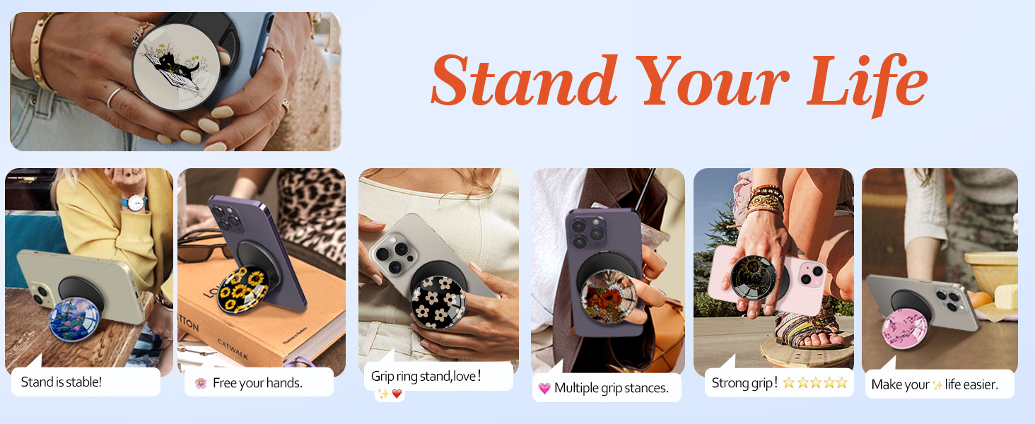LISEVO Magnetic Phone Grip Compatible with MagSafe