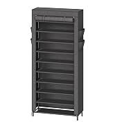 Simple Trending Tall Shoe Rack Organizer Holds 40 Pairs, 10 Tier Large Capacity Shoe Cabinet Stor...