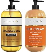 Cellulite Massage Oil & Hot Cream - 100% Natural Cellulite Oil & Gel, Highly Absorbable, Firm, To...
