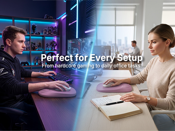 black gaming mouse pad daily work ergonomic desk accessories setup