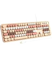 Atelus Computer Wired Keyboard, Plug Play USB Full-Size Keyboard with Large Number Pad, Caps Indi...
