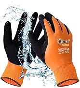Brigic Winter Work Gloves for Men, Waterproof Work Gloves for Cold Weather, Insulated Freezer Glo...