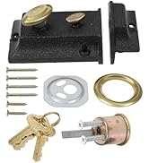 OSALADI Vintage Double Safety Door Bolt Lock with Keys Antique Style Munition Lock for Wooden Doo...