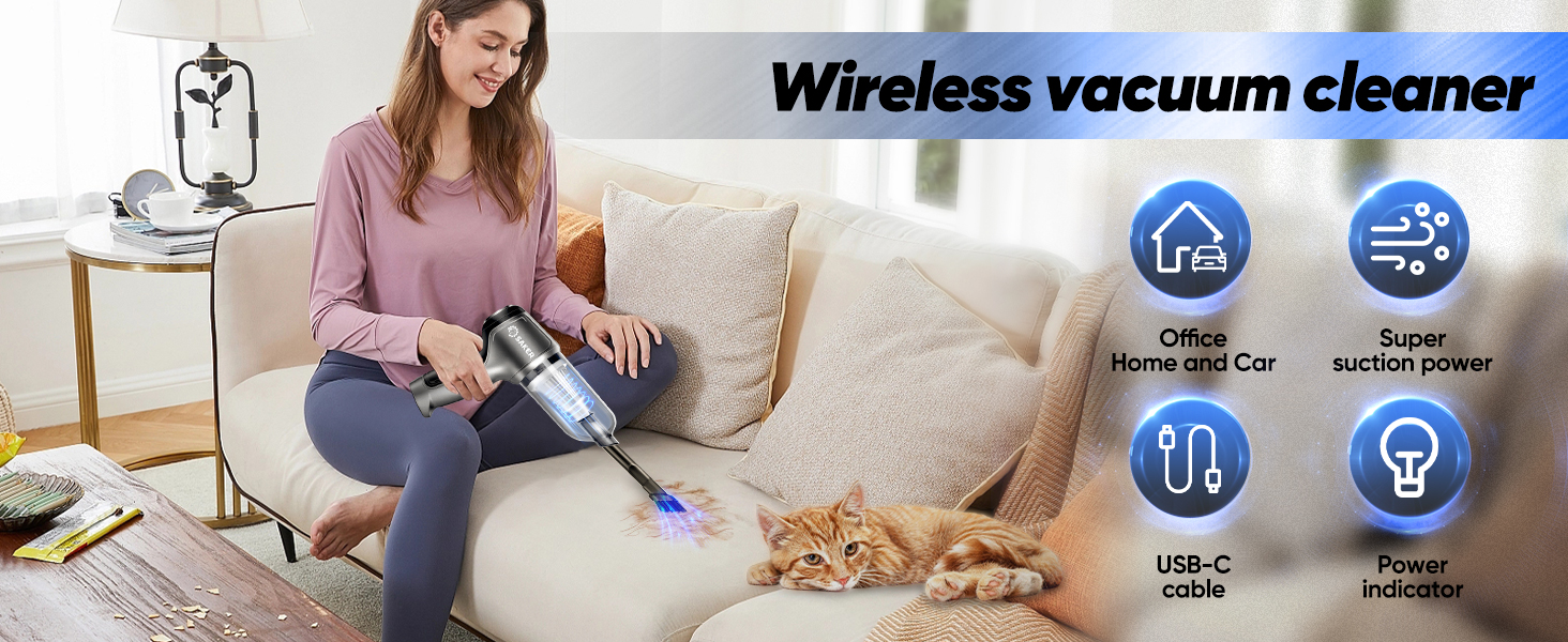 Saker Car Vacuum Portable Cordless