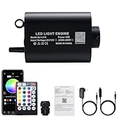 AKEPO 16W Bluetooth APP Control Fiber Optic Light Source, RGBW lamp beads + Music Activated + 28-...