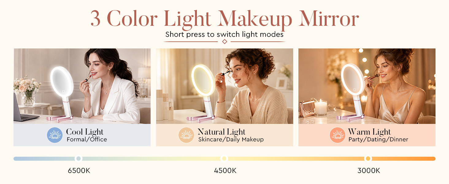 lighted face mirror