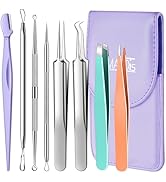 TsMADDTs Blackhead Remover Tools and Ingrown Hair Tweezers, 9PCS Pimple Popper Tool Kit, Ingrown ...