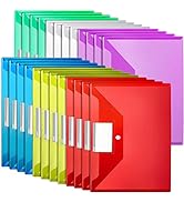 Plastic Envelopes with Pockets, LEOBRO 24 Pack Plastic Envelopes with Snap Closure, Plastic File ...