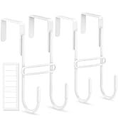 FYY 2 PCS Over the Door Hooks, Heavy Duty Double Hanger with Non-Slip Pads, No-Drill Metal Hook f...