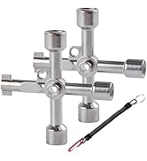 GOLD DEER 4 Way Utilities Key with Lanyard Electric Cabinet Panel Keys Multi-Functional Water Key...