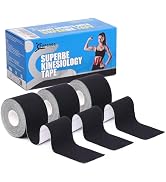 Kinesiology Tape K Sports Tape 3 Rolls, Kinetic Tape for Joints Support and Muscle Pain Relief, M...