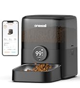 oneisall Automatic Cat Feeder, WiFi Rechargeable 100-Day Battery Operated Pet Feeder, 12 Cups/3L ...