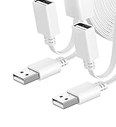 Itramax Flat USB Extension Cable White 20FT/6M 2Pack,USB Extender Wire Long Power Cord for WYZE C...