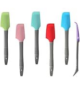 Curved Silicone Spatula, Small Baking Spatula, Mini Wet Pet Food Can Spatula, Jar Spatula, 6pcs