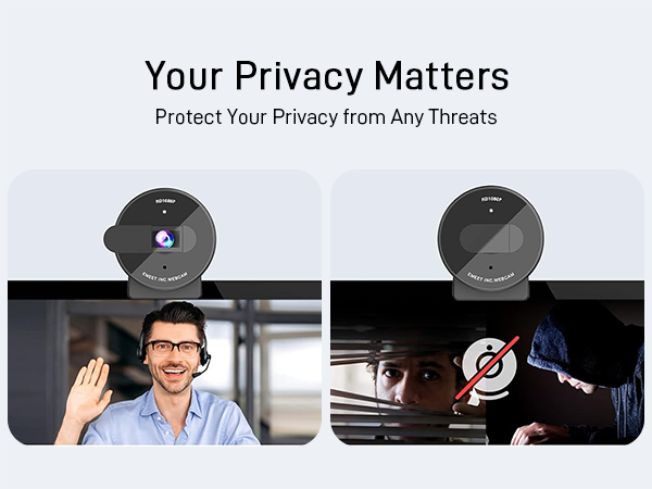 EMEET 1080P Webcam with Physical Privacy Cover