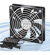 AmRunJe 120mm Waterproof Computer Fan with AC Plug IP67 12v Variable Speed Controller for rv Frid...