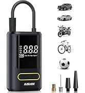 JUSUOX Tire Inflator Portable Air Compressor, Electric Bike Pump with Digital Pressure Gauge, 150...