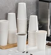 AOZITA [230 Pack 16 oz Disposable Paper Coffee Cups, White Paper Hot/Cold Beverage Drinking Cup f...
