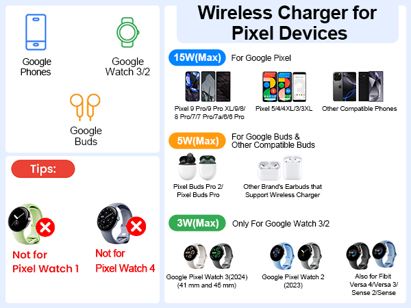 wireless charger station for pixel watch 2
