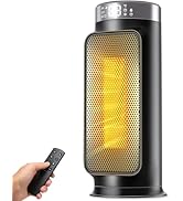 1500W PTC Space Heater with Remote Control, Portable Electric Heaters for Indoor Use, Ceramic Hea...