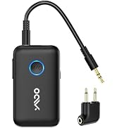 YMOO Airplane Bluetooth Adapter for AirPods, Bluetooth Transmitter Receiver for TV, with aptX Ada...