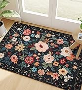 DUKINO 2x3 Rugs for Entryway, Floral Indoor Washable Door Mat, Non Slip Boho Small Rug for Kitche...
