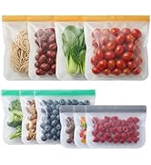 10Pack Reusable Freezer Bags,Leakproof Reusable Food Storage Bags BPA Free Healthy Food Storage C...