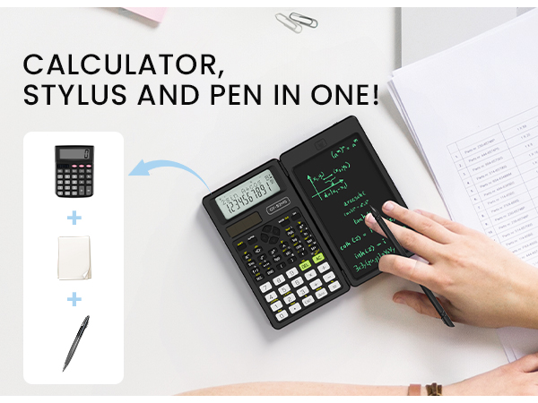 Middle and High School Supplies for Student, 82 MS Science Calculator with Writing Tablet