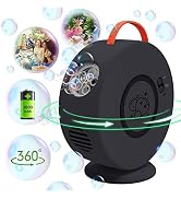 Bubble Machine for Kids Toddlers,Automatic Bubble Blower Rechargeable, 90° 360° Auto Rotatable Po...