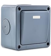 NineLeaf 1PK IP66 Waterproof Outdoor Switch, SPDT(Single Pole Double Throw), 2 Way Single Light S...