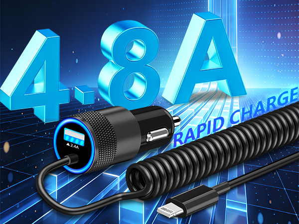 MFi Certified 4.8A USB Fast Car Charging Cigarette Lighter Adapter iPhone Car Charger Fast Charging