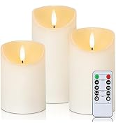 Homemory Flickering Flameless Candles, Realistic LED Candles with Remote and Timer, Textured Wax ...