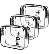 MODENGKONGJIAN TSA Approved Toiletry Bag, 3 Pcs Clear Toiletries Bags Quart Size Travel Makeup Co...