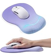 Ergonomic Mouse Pad with Wrist Rest - Purple Mousepad Wrist Support, Memory Foam with Massage Des...