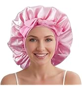 HFZRZFH Silk Bonnet for Sleeping Women,Satin Bonnet with Tie Band,Sleeping Bonnets for Women,All ...