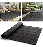Petgrow Stripe Artificial Turf Grass 5FTX10FT,1 Inch High Density Synthetic Grass (Grey & Black,S...