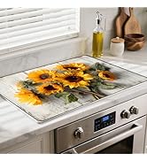 Silicone Glass Stove Top Cover- Mat for Electric Stove Protector with Anti-Slip Rubber Coating XL...