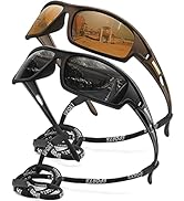 AWGSEE Polarized Sports Sunglasses For Men Cycling Driving Fishing Sun Glasses Unbreakable Frame ...