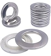 10 Pack Stainless Steel Curtain Grommets, 2 in 1 Metal Curtain Ring Eyelets Metal Grommet ABS Pla...