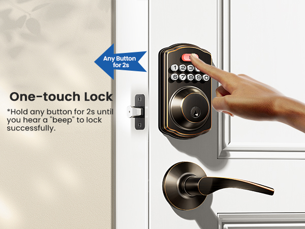keyless entry door lock with handle