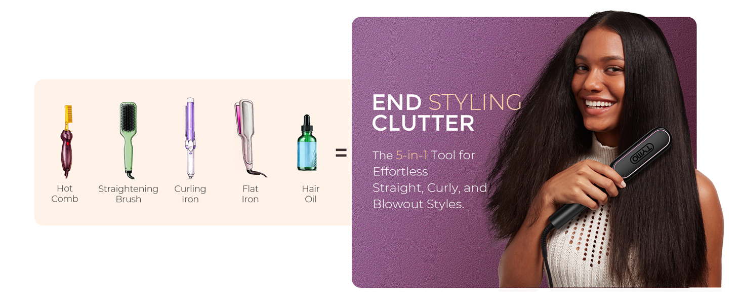 TYMO Flat Iron Hair Straightener Brush