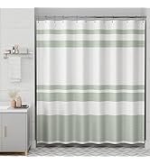 AmazerBath Shower Curtain, Washable Cloth Sage Green Shower Curtain with 12 Shower Curtain Hooks,...
