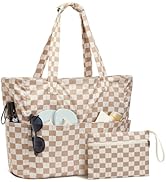 G4Free Beach Bag Waterproof Sandproof, Large Foldable Beach Tote with Zipper for Women, Pool Trav...